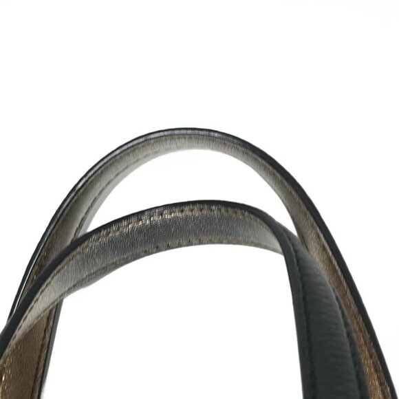 Salvatore Ferragamo Amy - Black Bronze Leather Handbag 425-072325 - Picture 6 of 9